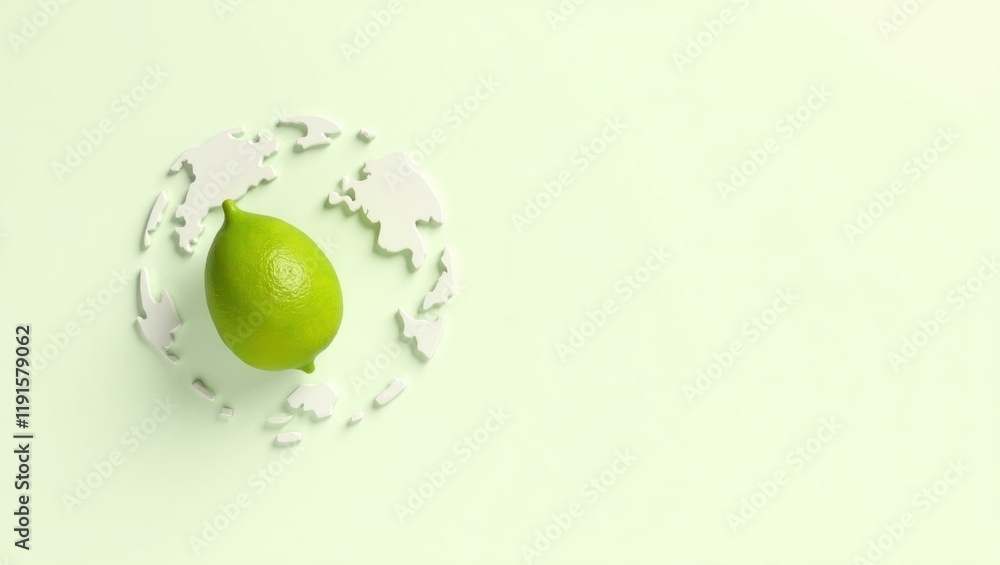 Poster lime green 3d printer on left. soft pink background. copy space for text, 3d render ai generated des