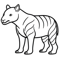 Archaeotherium line arts with white background 