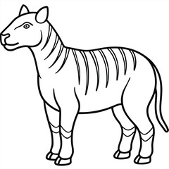 Archaeotherium line arts with white background 