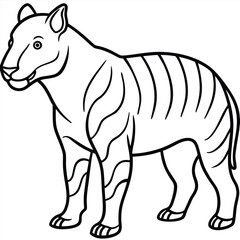 Archaeotherium line arts with white background 