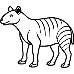 Archaeotherium line arts with white background 
