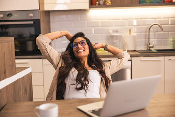 Woman Enjoying After Work Is Done