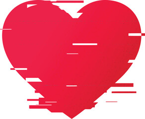 Red glitch heart.heart with glitched effect