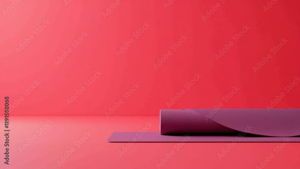 Poster magenta kettlebell on right. soft black background. copy space for text, 3d render ai generated desi