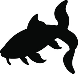 armored catfish line arts with white background 