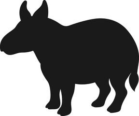 Arsinoitherium line arts with white background. Rhinoceros silhouette, high quality vector
