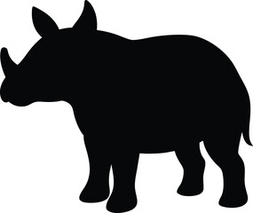 Arsinoitherium line arts with white background. Rhinoceros silhouette, high quality vector