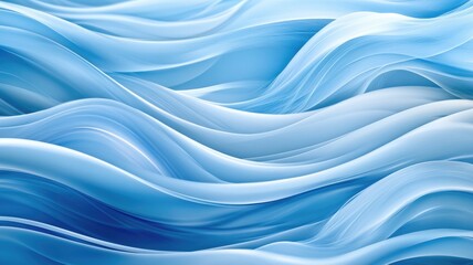 Fototapeta premium Abstract smooth, wavy blue and white pattern, reminiscent of flowing water or fabric