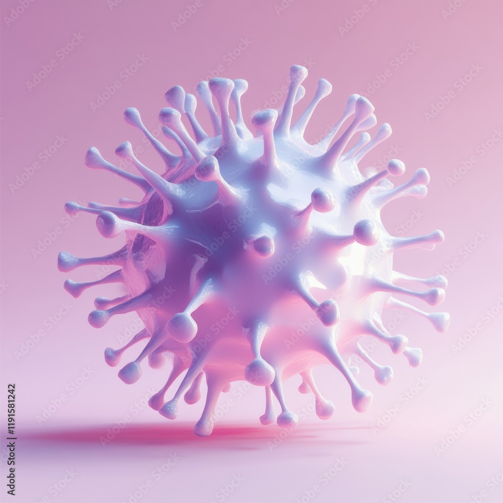 Poster creative representation of a virus in minimalistic style showcasing detail and texture. generative a
