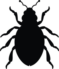 Vector Illustration of Beetle Silhouette. Asian cockroach line arts with white background 