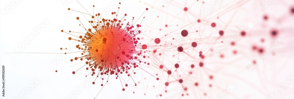 Poster graphical representation of a virus showcasing minimalistic and abstract design elements with vibran