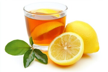 Fototapeta premium Refreshing Lemon Tea with Fresh Slices