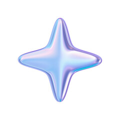 3D Holographic Sparkle Star