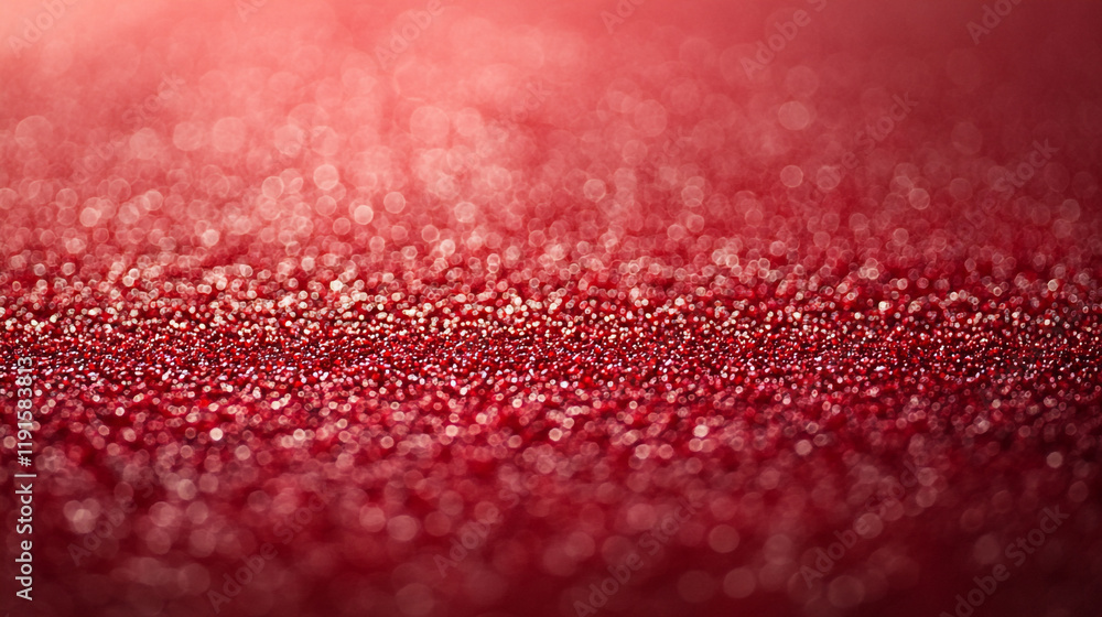 Poster shimmering red surface with sparkling details illuminated by soft light reflections