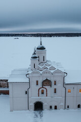 View of the Kirillo-Belozersky Monastery from the bell tower. Vologda region