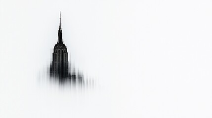 Fototapeta premium Motion-blurred black and white photo of a skyscraper.