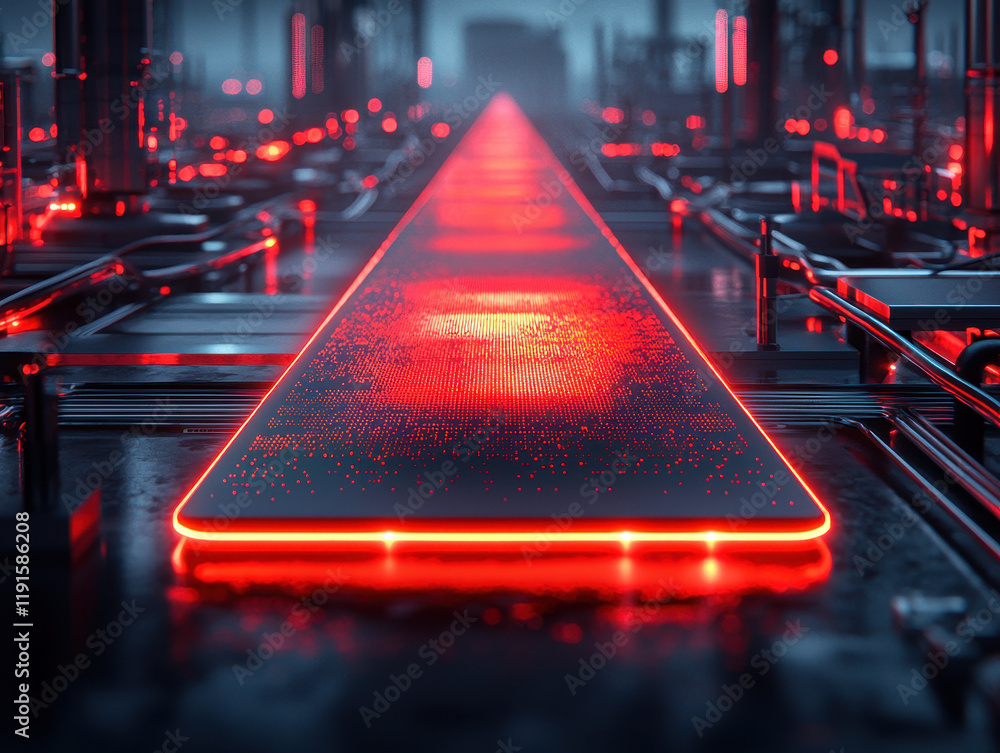 Poster glowing quantum processor chip showcasing advanced technology with intricate designs in a futuristic