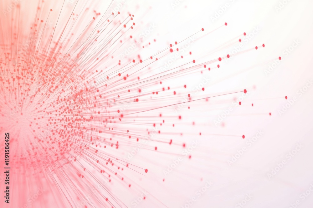 Fototapete Graphical representation of a virus with minimalistic design and radiating elements in soft pink tones. Generative AI