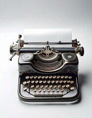Vintage typewriter with blank paper, ready for stories.