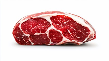 Obraz premium Raw beef steak isolated on white background.