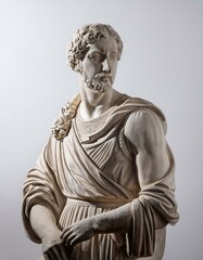 Obraz premium Classical bust sculpture of a man, serene and detailed.