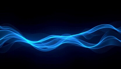 Wavy glowing blue lines on black background