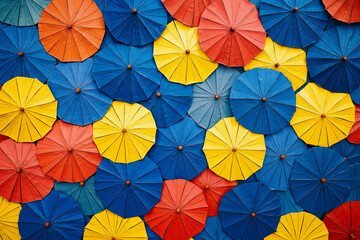 A bunch of colorful umbrellas that are all different colors