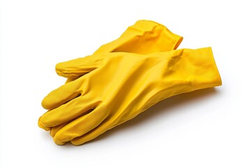 Bright Yellow Rubber Work Gloves