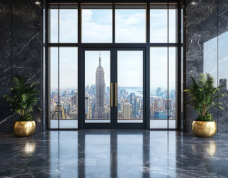 Fototapeta view of city from main entrance