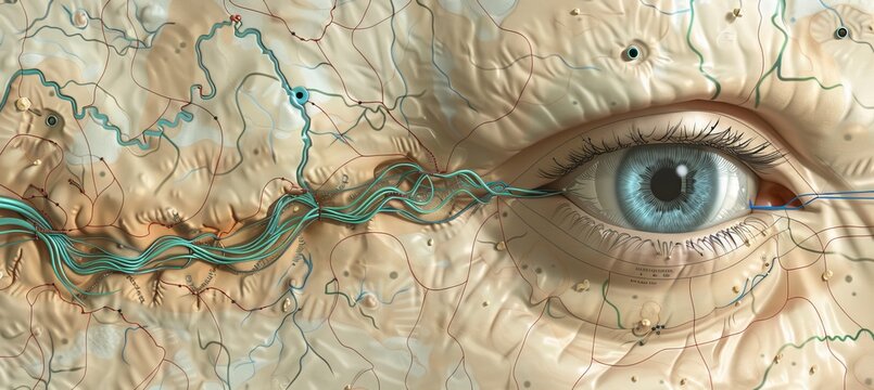 Diagram of optic nerve pathway for treating strabismus and amblyopia  eye muscle alignment and focus