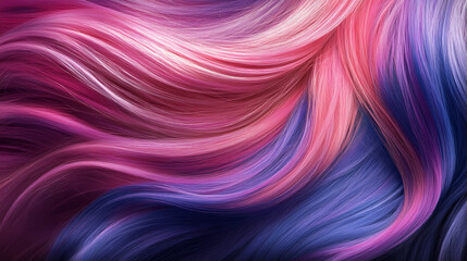 Colored hair close up. Treetide. Illustration