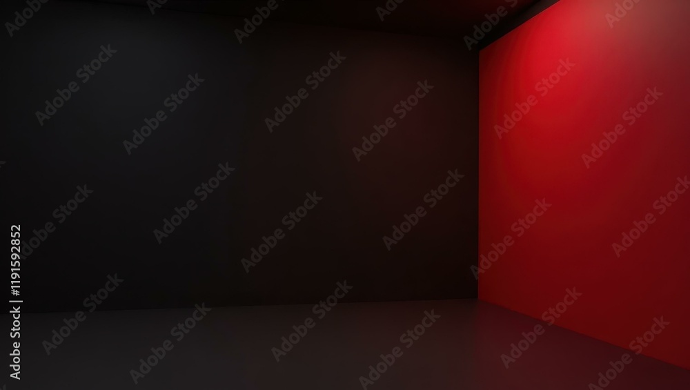 Poster ruby red safe on left. soft pink background. copy space for text, 3d render ai generated designer el
