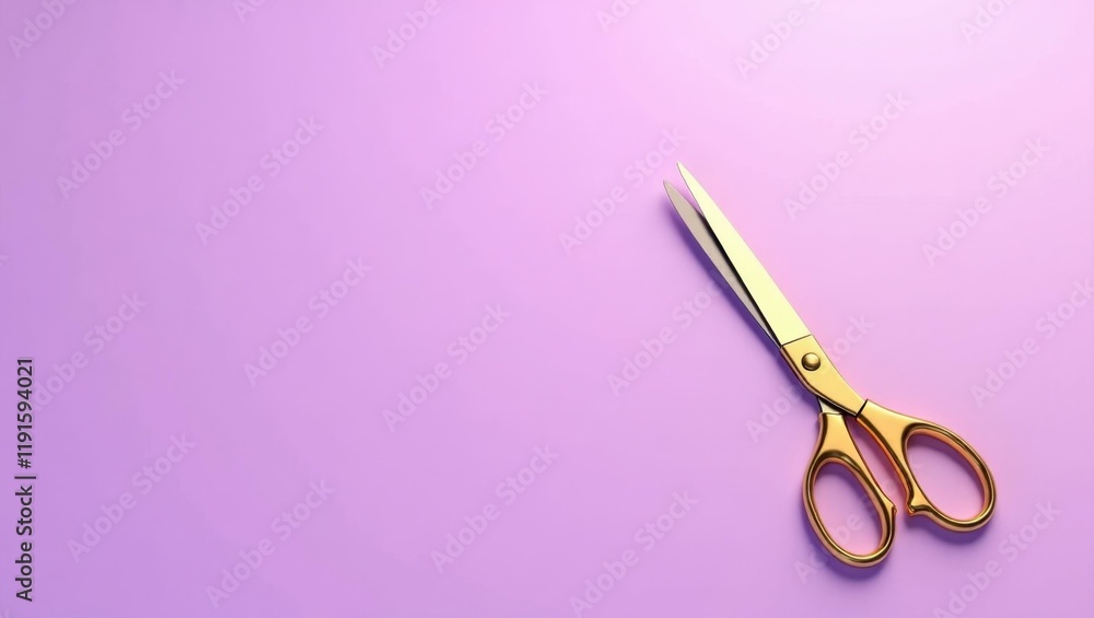 Poster gold royal orb on left. soft purple background. copy space for text, 3d render ai generated designer