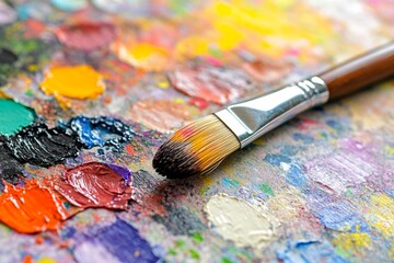 Obraz premium Colorful Artist Palette and Brush