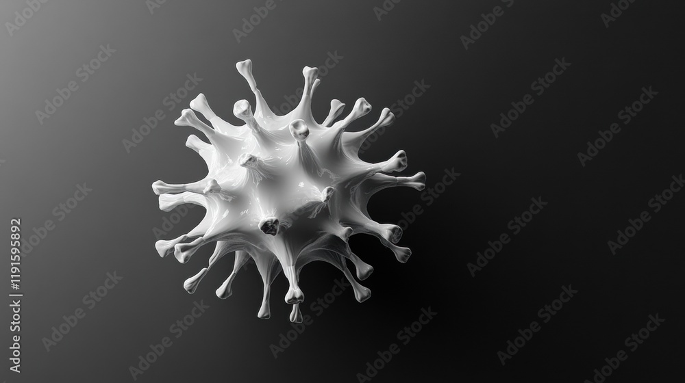 Fototapete minimalistic graphical representation of a virus in a monochromatic setting highlighting its unique 