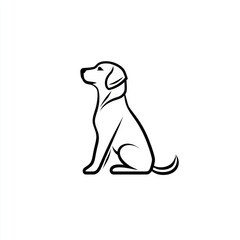Side View Sketch of a Sitting Dog, Simple Design for a Tattoo or Artwork
