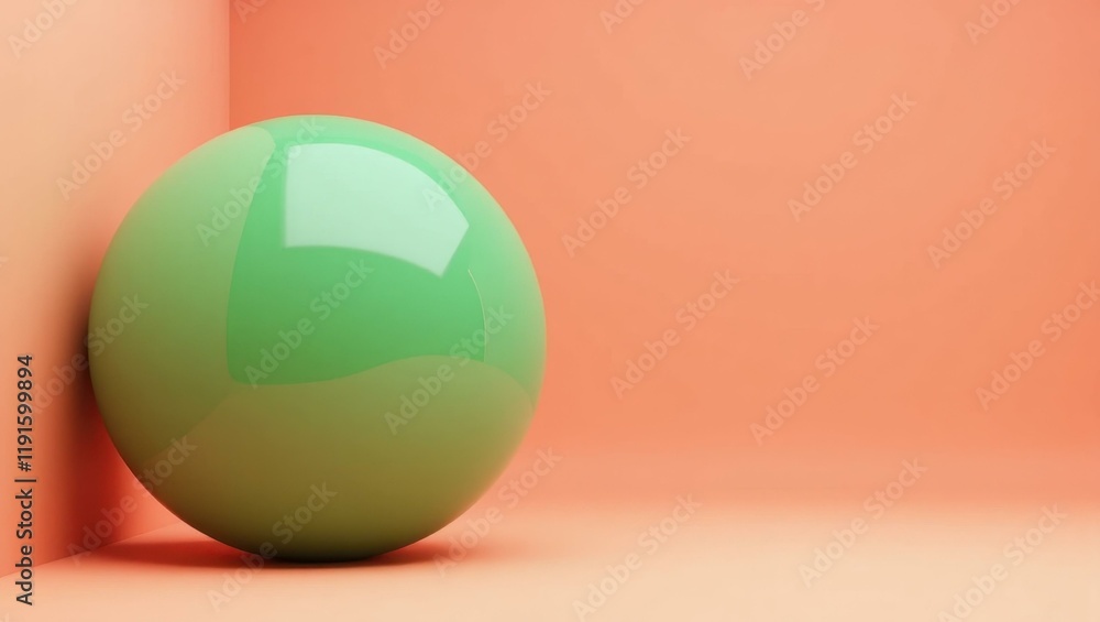 Poster rich green globe on left. soft purple background. copy space for text, 3d render ai generated design