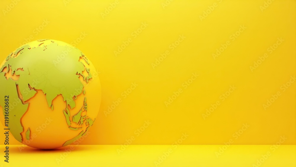 Poster lime green 3d printer on left. soft pink background. copy space for text, 3d render ai generated des
