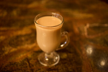 Coffee drink a glass cup.