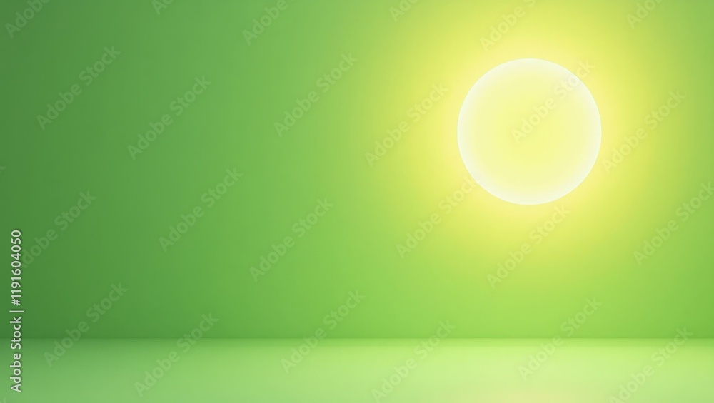 Poster sun yellow digital highlighter on left. soft white background. copy space for text, 3d render ai gen