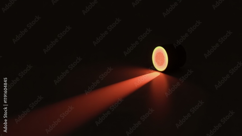 Poster cantaloupe orange slide projector on right. soft pink background. copy space for text, 3d render ai 