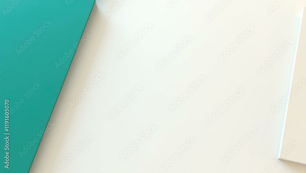 Poster teal and gold gavel on right. soft red background. copy space for text, 3d render ai generated desig