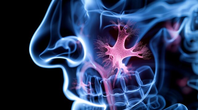 3d nasal model illustrating sinus surgery techniques for chronic sinusitis and breathing disorders