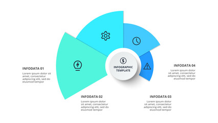 Creative concept for infographic with 4 steps, options, parts or processes. Business data visualization.