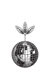 globe with leaves