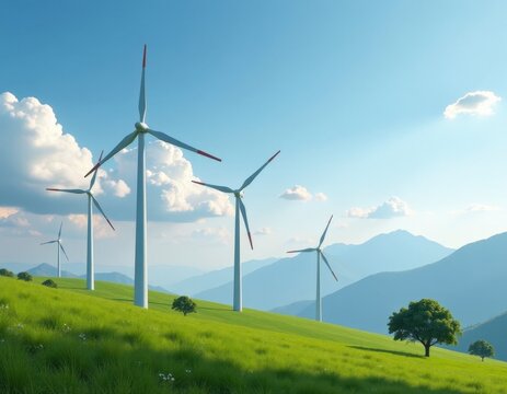 Wind generators of electricity, green energy