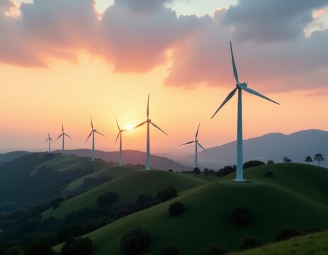 Wind generators of electricity, green energy