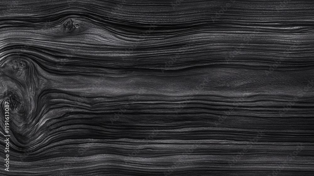 Poster a blackened wood grain texture with intricate swirls and knots creating a bold rustic and organic pa