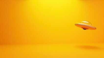 Fototapeta premium Cosmic Travel. Floating bulb Levitating moon lamp Hosting core Vegan sneakers Charging Perfume dupe Spring boot Fragrantica Lemon cash Giftee Orange flying saucer spaceship UFO futuristic technolog