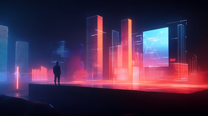 futuristic financial holographic planning